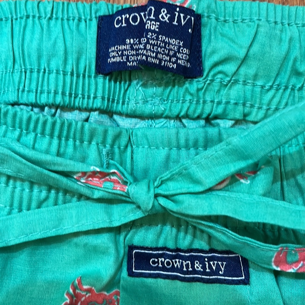Crown & Ivy Men’s Boxers Crabs on green background elastic comfort waist pockets - Picture 7 of 10